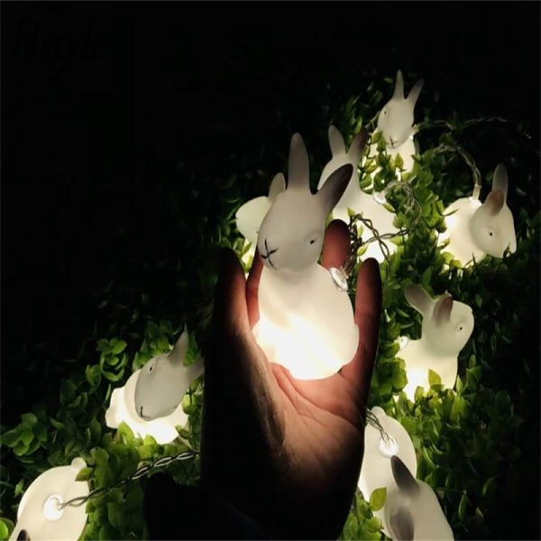 Rabbit Led String Lights Battery Operated Easter Bunny Shaped Light For Christmas Hallowee (7)