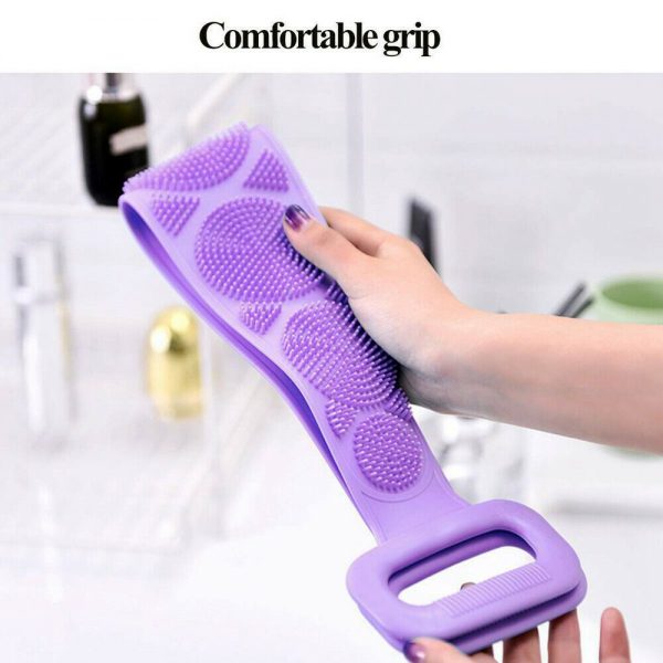 Silicone Brushes Bath Towel Rubbing Back Peeling Body Cleaning Massage Scrubber (14)