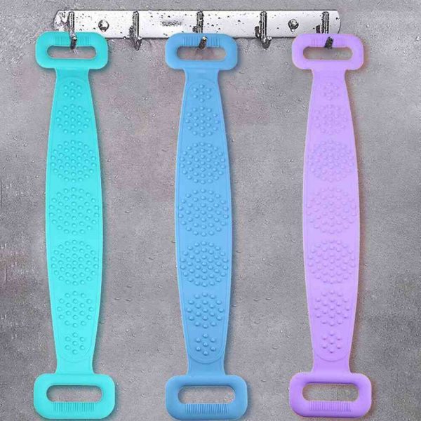 Silicone Brushes Bath Towel Rubbing Back Peeling Body Cleaning Massage Scrubber (15)