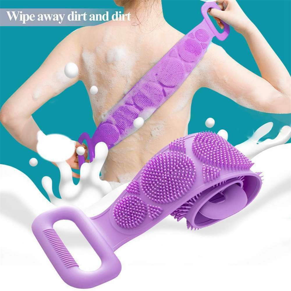 Silicone Brushes Bath Towel Rubbing Back Peeling Body Cleaning Massage Scrubber (4)