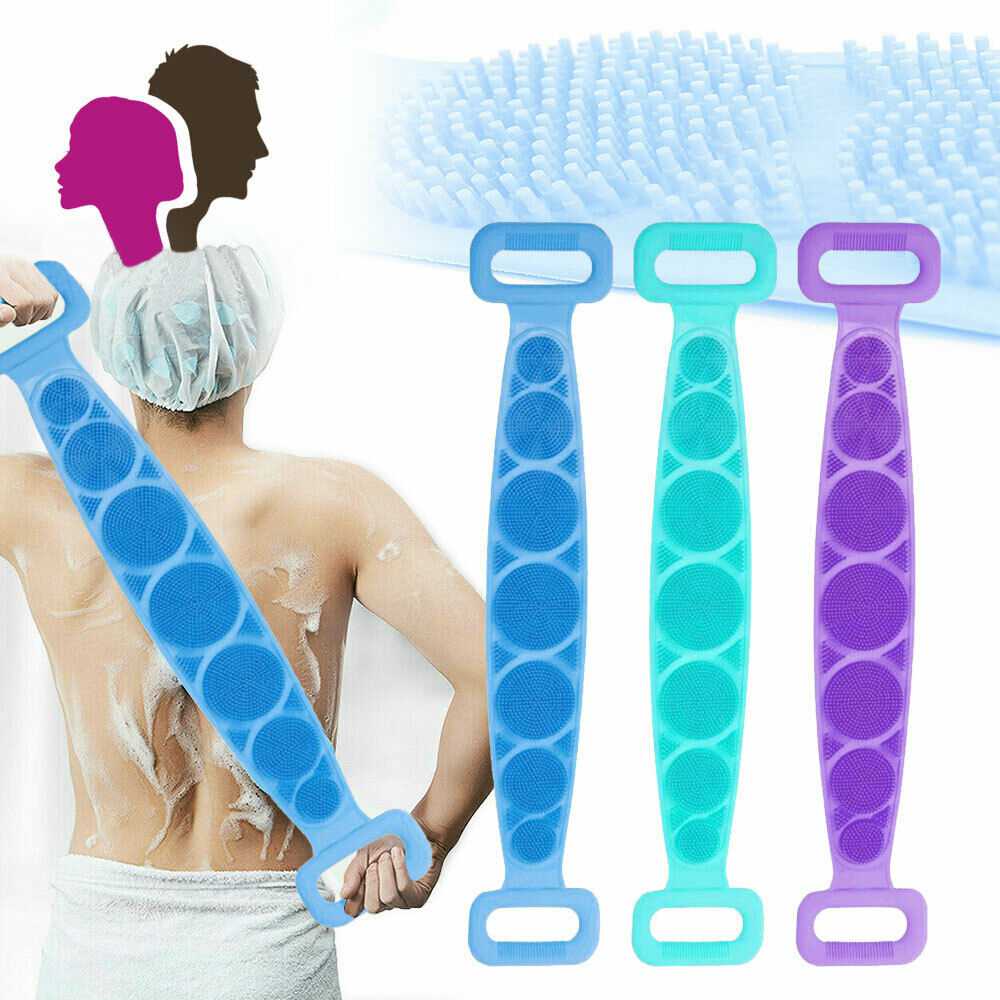Silicone Brushes Bath Towel Rubbing Back Peeling Body Cleaning Massage Scrubber (8)
