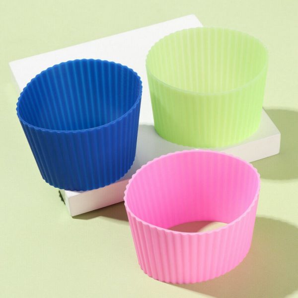 Silicone Cup Sleeve Insulation Anti Fall Non Slip Thermos Bottle Sleeves Uk (6)