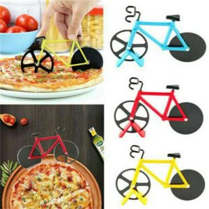 Stainless Steel Bicycle Pizza Cutter Bike Dual Slicer Chopper Home Kitchen (1)