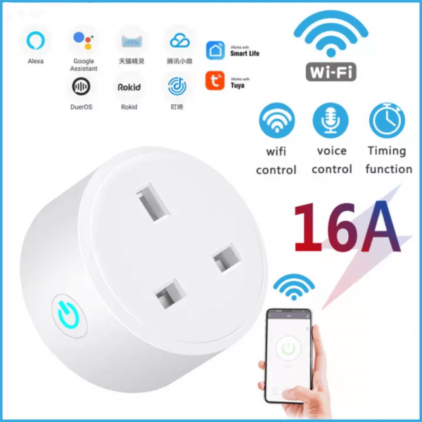 Uk Plug Wifi Smart Socket Power Plug Outlet Remote Control Home Mini Smart Socket (1)