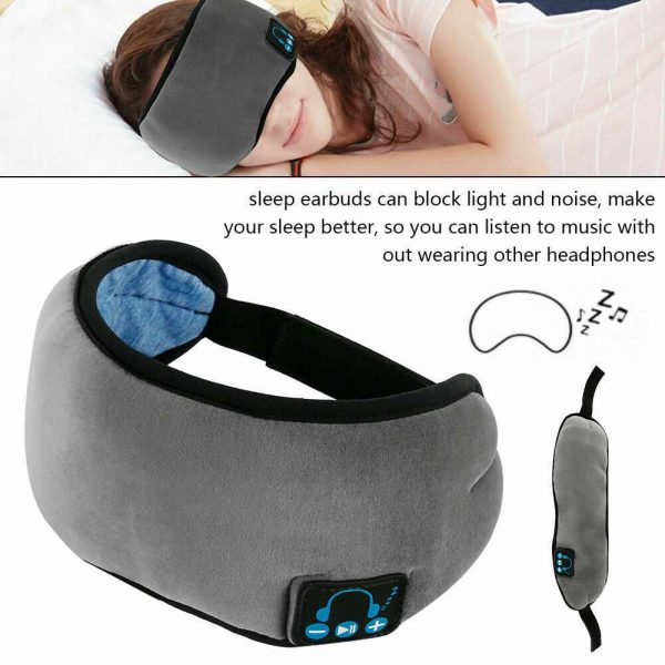 Wireless Bluetooth Stereo Sleep Earphone Built In Headphones Eye Mask Headset (12)