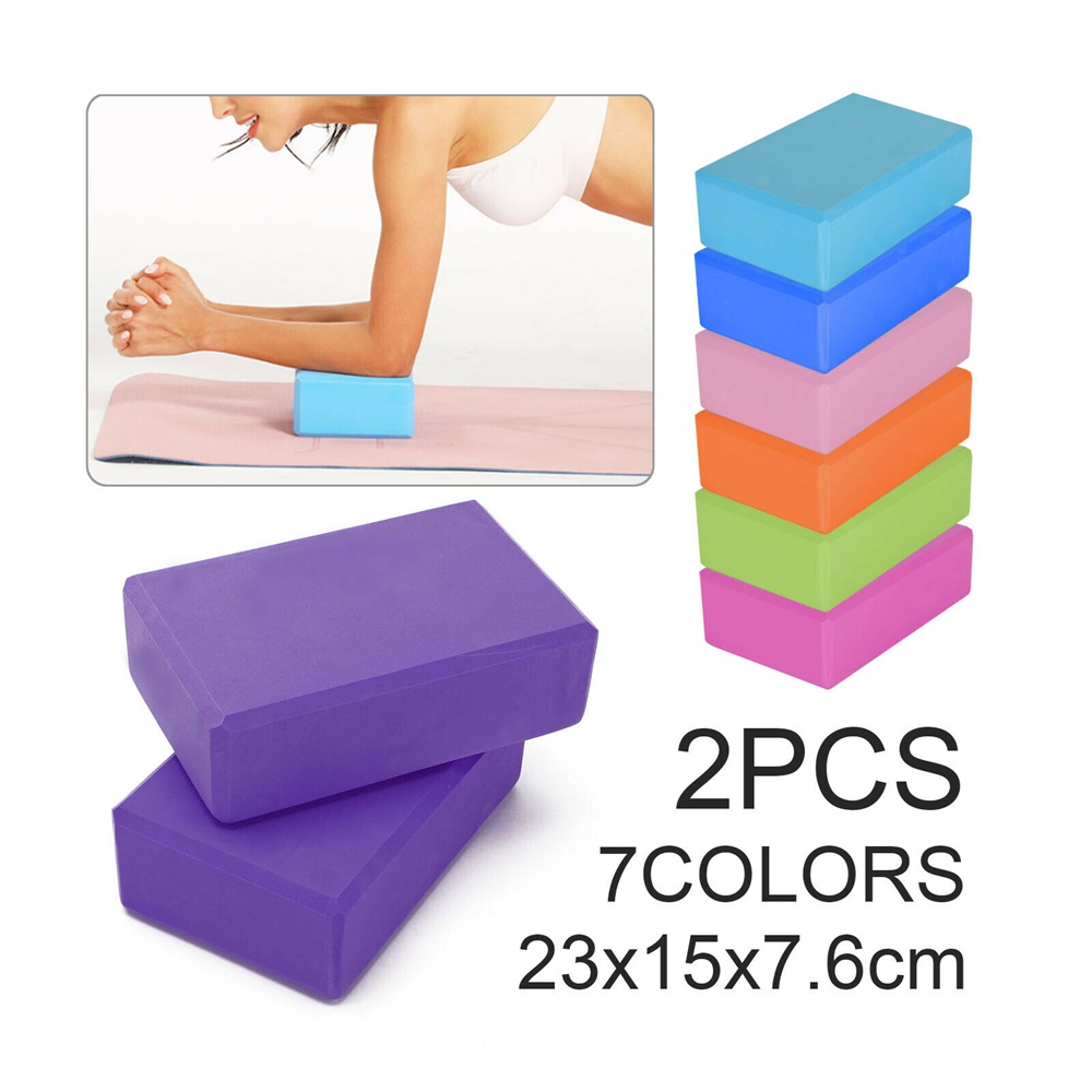 2 X Yoga Block Pilates Stretching Foam Brick Yoga Exercise Aids Uk (12)