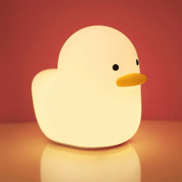 Creative Led Duck Night Light Cute Pet Silicone Children Bedside Sleeping Gift (1)