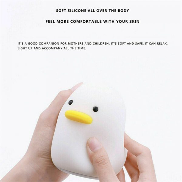 Creative Led Duck Night Light Cute Pet Silicone Children Bedside Sleeping Gift (3)