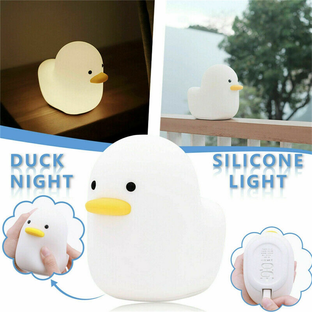 Creative Led Duck Night Light Cute Pet Silicone Children Bedside Sleeping Gift (4)