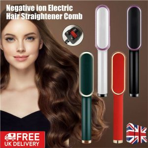Electric Hair Straightener Brush Dual Use Lazy Styling Large Curls And Fluffy (2)