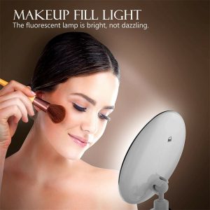 Led Mini Suction Cup Makeup Mirror Portable Free Punch Bathroom (4)