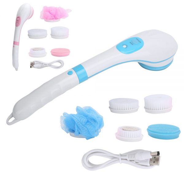 Multi‑function Long Handle Massage Brushes Electric Shower Brush With Five Kinds Of Brush (1)