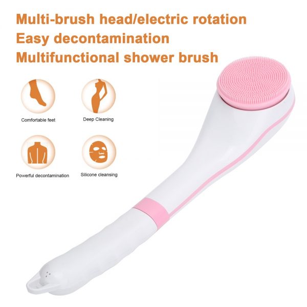 Multi‑function Long Handle Massage Brushes Electric Shower Brush With Five Kinds Of Brush (3)