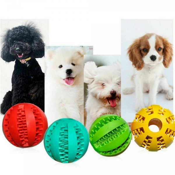 Pet Ball Dog Balls Fetch Food Pet Dog Rubber Ball Teething Durable Clean Chew Teething Treat Clean Rubber Chew (12)