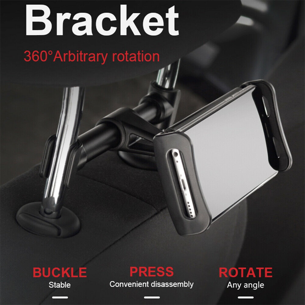 Tablet Back Seat Headrest Phone Bracket 360 Rotation Mobile Phone Tablet Holder (2)