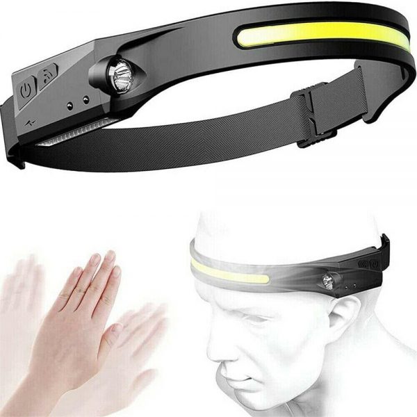 Usb Headlight Rechargeable Work Led Cob Headlamp Head Light (3)