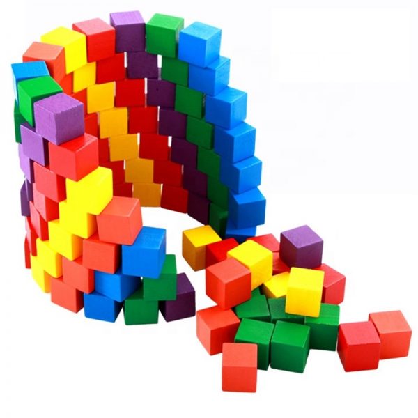 10 Pcs Colourful Wooden Cubes Square Volume Educational Blocks Toys For Kids (4)