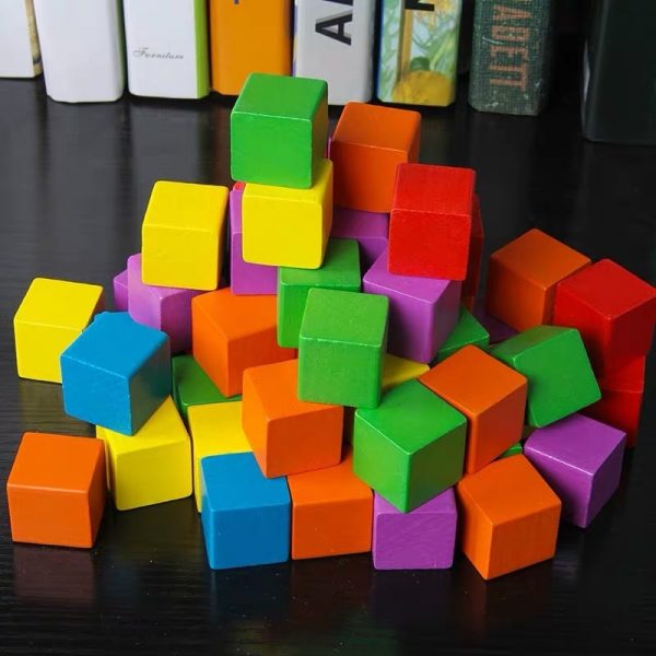 10 Pcs Colourful Wooden Cubes Square Volume Educational Blocks Toys For Kids (6)