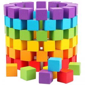 10 Pcs Colourful Wooden Cubes Square Volume Educational Blocks Toys For Kids (7)