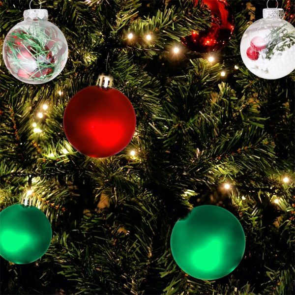2021 Shatterproof Chrismas Balls Mini Outdoor Plastic Ornament For Holidays Decoration 14pcs (21)