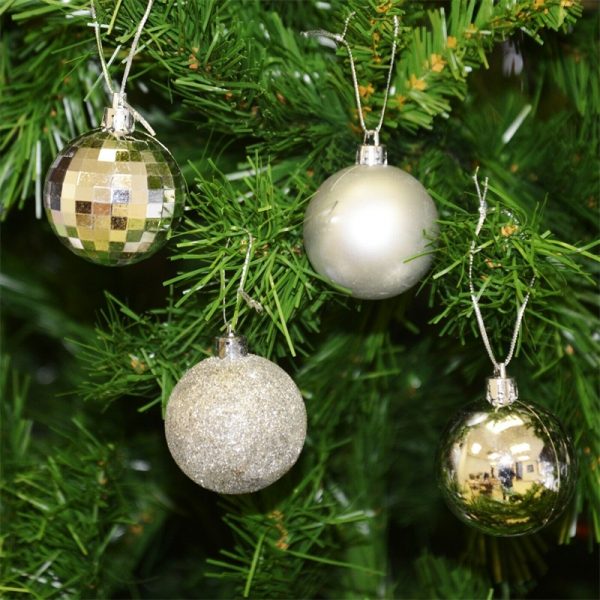 2021 Shatterproof Chrismas Balls Mini Outdoor Plastic Ornament For Holidays Decoration 14pcs (22)