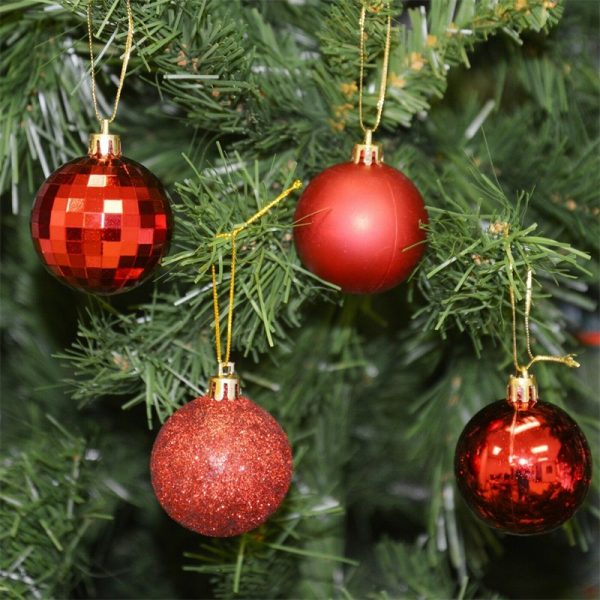 2021 Shatterproof Chrismas Balls Mini Outdoor Plastic Ornament For Holidays Decoration 14pcs (23)