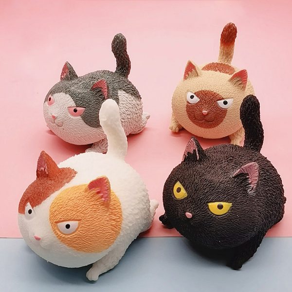 Angry Cat New Creative Stress Relief Decompress Pinch Vent Stress Cat Tasteless Children Cute Cat (7)