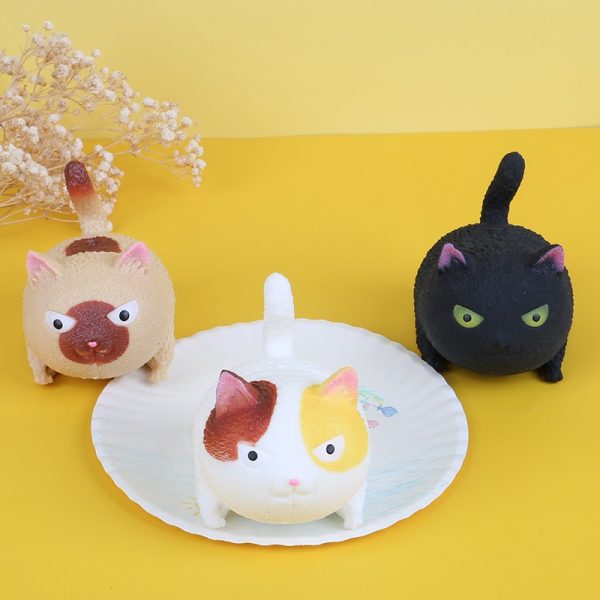 Angry Cat New Creative Stress Relief Decompress Pinch Vent Stress Cat Tasteless Children Cute Cat (8)