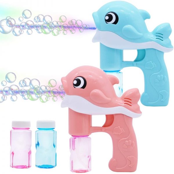 Automatic Bubble Maker Summer Outdoor Toys Led Light Up Whale Bubble Gun Toys For Children (5)
