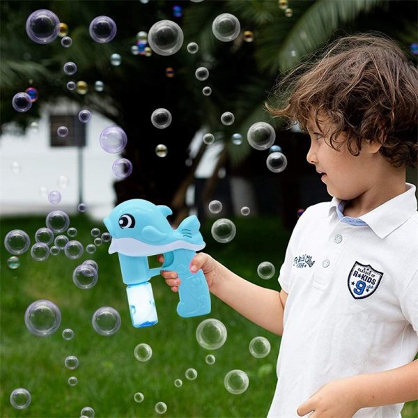 Automatic Bubble Maker Summer Outdoor Toys Led Light Up Whale Bubble Gun Toys For Children (6)