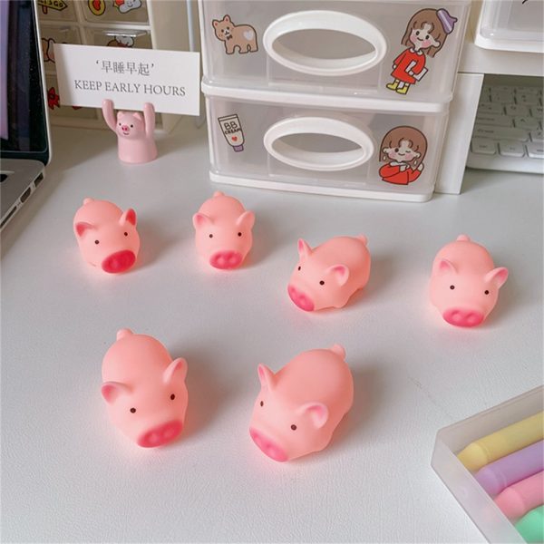 Cute Pink Piggy Toys To Vent Rubber Pet Toy Cartoon Soft Toy Safe Material (13)