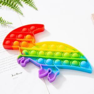 Rainbow Toy Educational Decompression Toy Pull Push Pop Bubble Squeeze Toy (5)