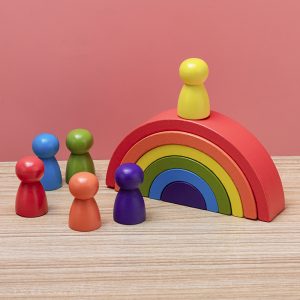 Wooden Rainbow Toy Balance Blocks Wooden Rainbow Stacker Educational Toys For Children (3)
