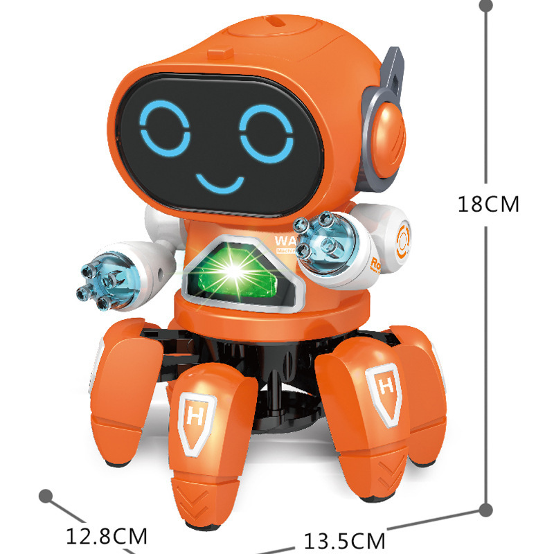 Battery Operated Ai Smart Six Claw Musical Robot Interactive Toys Educational Toy With Music And Light (1)