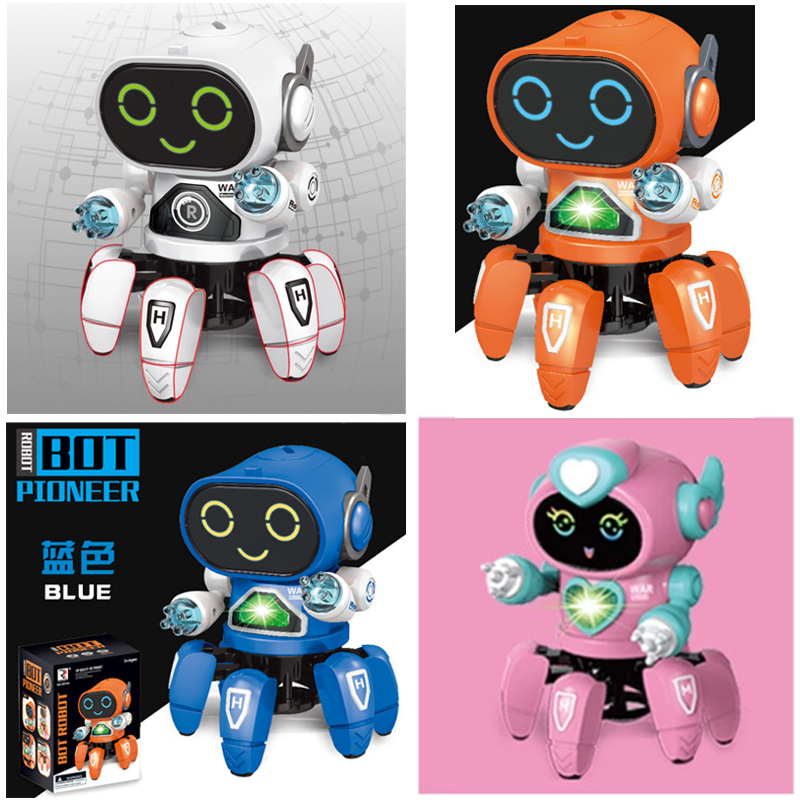 Battery Operated Ai Smart Six Claw Musical Robot Interactive Toys Educational Toy With Music And Light (5)