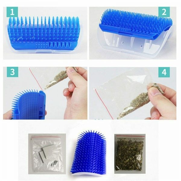 Cat Corner Scratcher Play Toy Scratching Rubbing Brush Pet Hair Comb Scratcher (23)