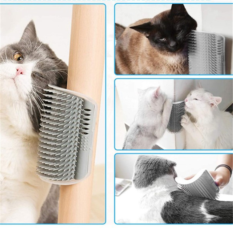 Cat Corner Scratcher Play Toy Scratching Rubbing Brush Pet Hair Comb Scratcher (5)
