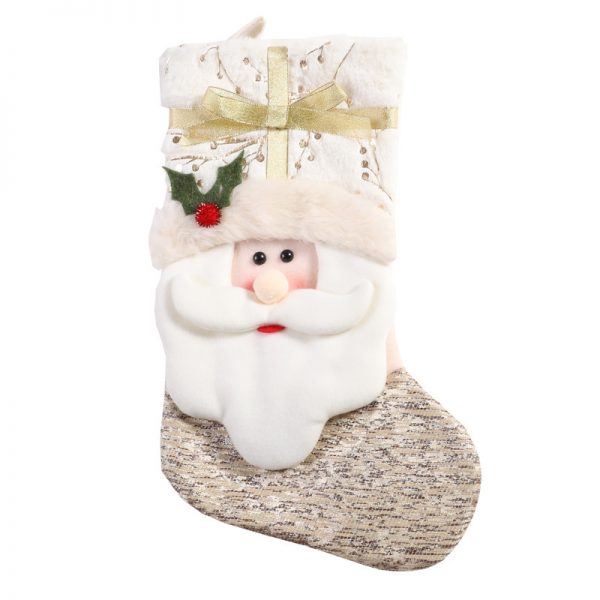 Christmas Socks Nordic Style White Christmas Socks Candy Bags Gift Bags Christmas Decorations (1)
