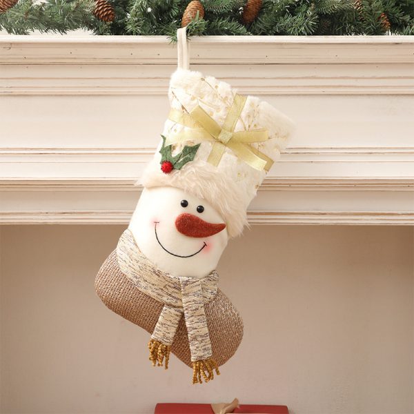 Christmas Socks Nordic Style White Christmas Socks Candy Bags Gift Bags Christmas Decorations (7)