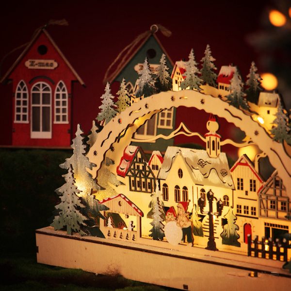 Christmas Wooden Decorations Led Luminous Christmas Tree Shopping Mall Window Decorations (6)