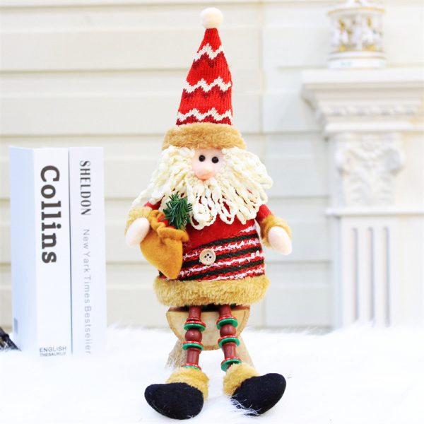 Santa Claus Doll Sitting Long Legged Doll Ornaments Household Items Christmas Decorations (3)