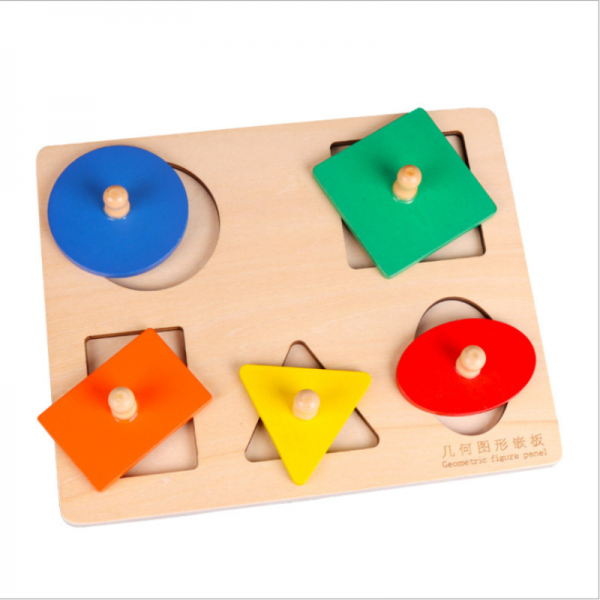 Shape Jigsaw Puzzle Boards Toddler Wooden Geometric Stacker Toy Montessori Educational Toys (1)