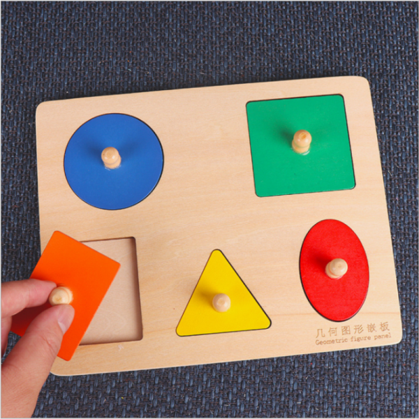Shape Jigsaw Puzzle Boards Toddler Wooden Geometric Stacker Toy Montessori Educational Toys (5)