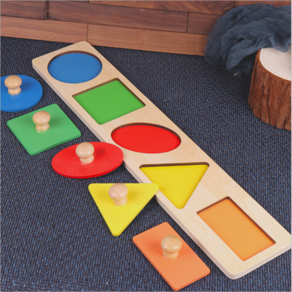 Shape Jigsaw Puzzle Boards Toddler Wooden Geometric Stacker Toy Montessori Educational Toys (6)