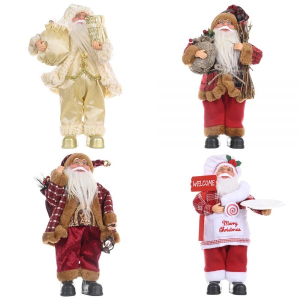Standing Santa Christmas Decorations Claus Dolls Christmas Plastic Dolls Creative Ornaments (3)