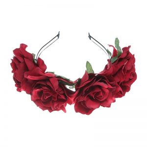 Women Rose Flower Crown Headband Garland Festival Wedding Party Hairband (11)
