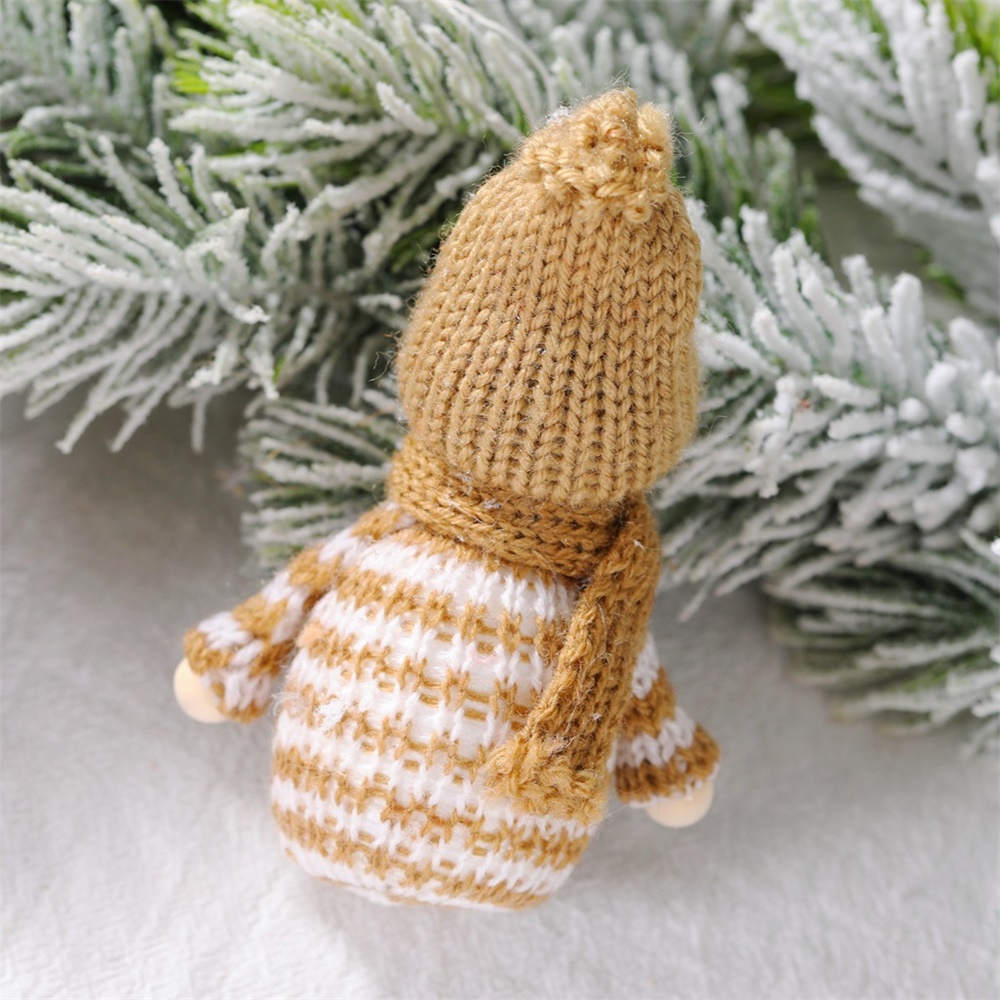 Wooden Yarn Snowman Doll Christmas Tree Closet Decoration Pendant Christmas Ornaments (4)
