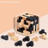 Wooden Toys Adult Puzzle Kongming Lock New Design Luban Lock Decompression Tool Magic Cube Toy (1)