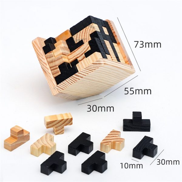 Wooden Toys Adult Puzzle Kongming Lock New Design Luban Lock Decompression Tool Magic Cube Toy (2)