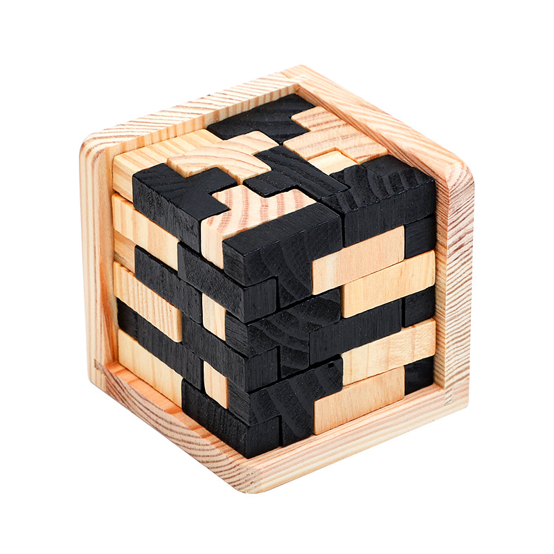 Wooden Toys Adult Puzzle Kongming Lock New Design Luban Lock Decompression Tool Magic Cube Toy (3)